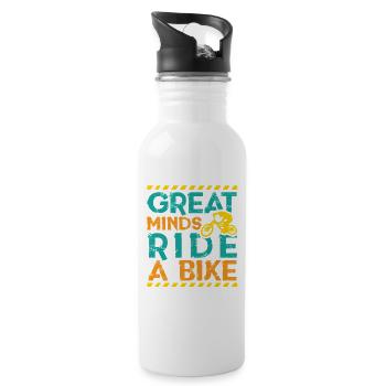 Fahradfahrer Spruch Radsport Fahrrad Radeln - Trinkflasche mit integriertem Trinkhalm - Weiß - Rechts