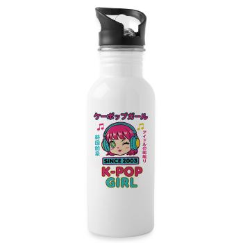 Seit 2003 K-Pop Girl Koreanische Musik Süßer Anime - Trinkflasche mit integriertem Trinkhalm - Weiß - Rechts