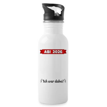 Abi 2026 Abitur Abschluss Gästebuch Abiturient - Trinkflasche mit integriertem Trinkhalm - Weiß - Rechts