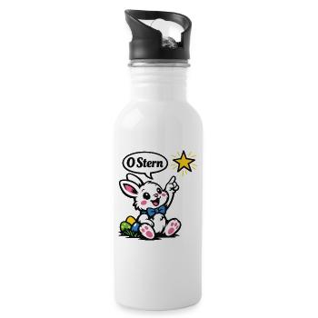 Ostern Hase Stern Cartoon für Babys - Water bottle with straw - white - Right