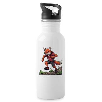Wandern Berge Trekking Wanderer Outdoor Natur Wald - Trinkflasche mit integriertem Trinkhalm - Weiß - Rechts