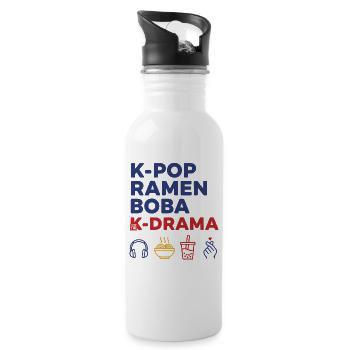 K-Pop Ramen Boba K Drame Musique coréenne Amour - Gourde avec paille intégrée - blanc - Droite