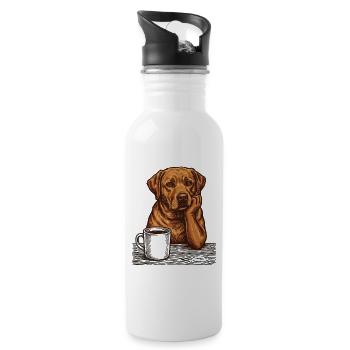 Real Foxred Labrador Coffee Morning Grouch - Water bottle with straw - white - Right
