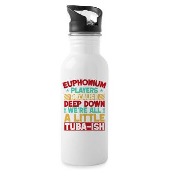 Euphonium We ́re All A Little Tuba-Ish Baritone - Water bottle with straw - white - Right