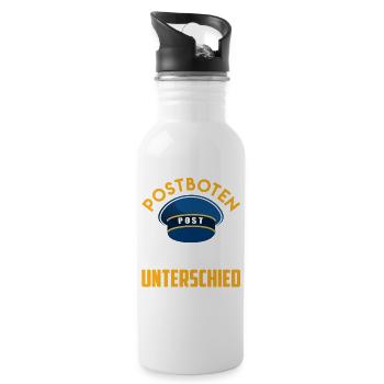 POSTBOTEN MACHEN DEN UNTERSCHIED Lustiges - Trinkflasche mit integriertem Trinkhalm - Weiß - Rechts