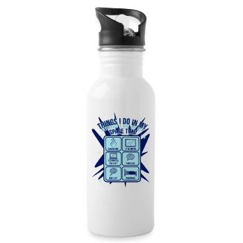 Dinge, die ich in meiner Freizeit tue, Kpop Saranghae - Trinkflasche mit integriertem Trinkhalm - Weiß - Rechts