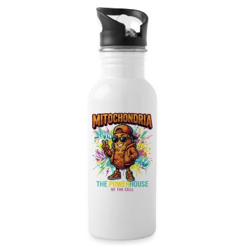 Mitochondria Powerhouse Science Humor - Trinkflasche mit integriertem Trinkhalm - Weiß - Rechts