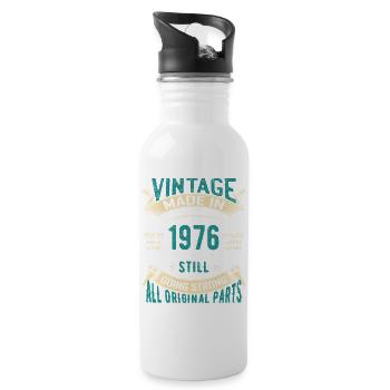 Vintage 1976 Still Going Strong - Water bottle with straw - white - Right