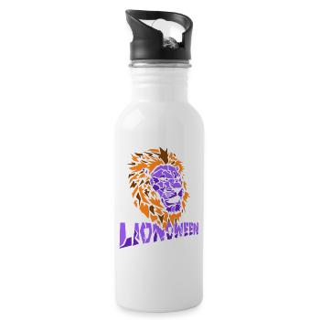 Safari Afrika serengeti wildlife halloween Löwe - Trinkflasche mit integriertem Trinkhalm - Weiß - Rechts