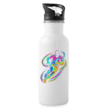 Rugby player - Water bottle with straw - white - Right