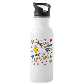 4 ans Fille Licorne Je suis petite Mais - Gourde avec paille intégrée - blanc - Droite