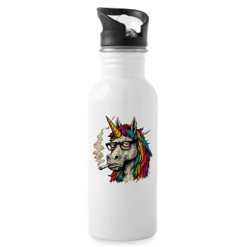 Licorne Arc-en-ciel Frère Cool - Gourde avec paille intégrée - blanc - Droite