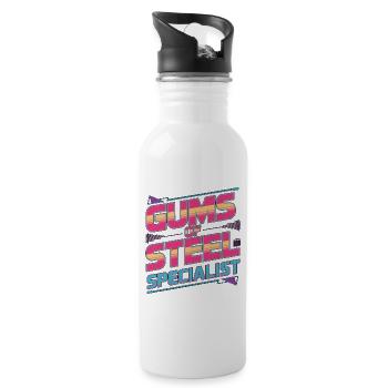 Periodontist Gums of Steel Specialist Oral Health - Water bottle with straw - white - Right