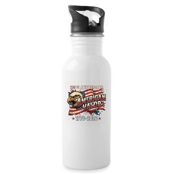 250 Jahre Amerika-Jubiläum Amerikanische Tapferkeit - Trinkflasche mit integriertem Trinkhalm - Weiß - Rechts