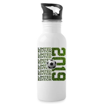 LIMITED EDITION 2019 FUßBALL 7. GEBURTSTAG - Trinkflasche mit integriertem Trinkhalm - Weiß - Rechts