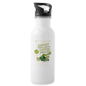Soutenez votre revendeur local de matcha Thé vert Matcha - Gourde avec paille intégrée - blanc - Droite