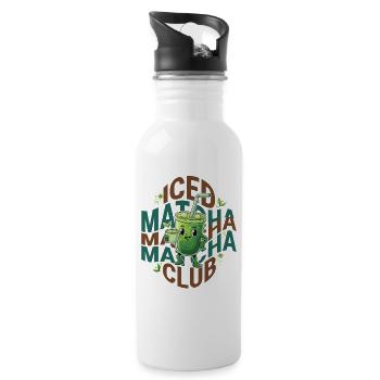Iced Matcha Club Funny Green Tea Matcha Lover - Water bottle with straw - white - Right