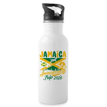 Jamaica Anniversary Trip 2026 Beach Cruise Love - Water bottle with straw - white - Right
