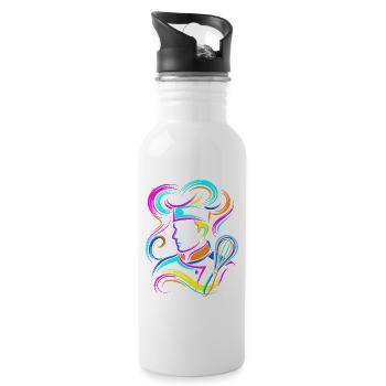 Baker - Water bottle with straw - white - Right
