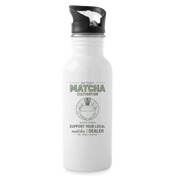 Kyoto Matcha Cultivation Support Your Local Matcha - Water bottle with straw - white - Right