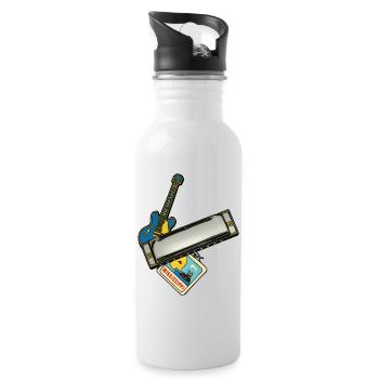 THE BLUES ROAD #1 - sound & vision - Water bottle with straw - white - Right