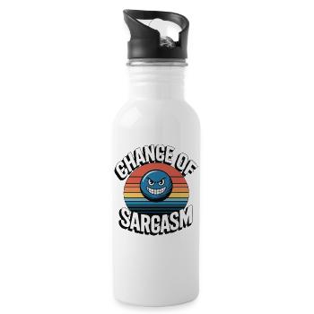 Chance of Sarcasm - Retro Grin - Water bottle with straw - white - Right