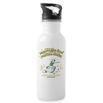 Soutenir la qualité de votre revendeur Matcha local que vous pouvez - Gourde avec paille intégrée - blanc - Droite