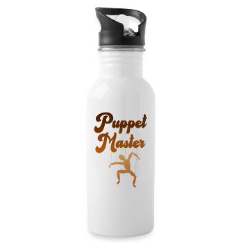 Silhouette du marionnettiste - Gourde avec paille intégrée - blanc - Droite