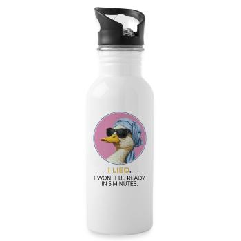 Stylish Duck – I Song Statement Design - Water bottle with straw - white - Right