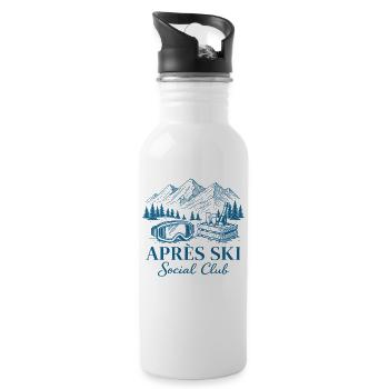 Après Ski Club Ski Party Winter Holiday - Water bottle with straw - white - Right