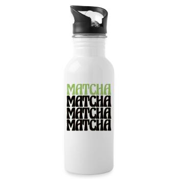 Matcha Retro Tee Liebhaber Design - Trinkflasche mit integriertem Trinkhalm - Weiß - Rechts