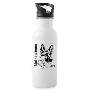 Malinois Team - Water bottle with straw - white - Right