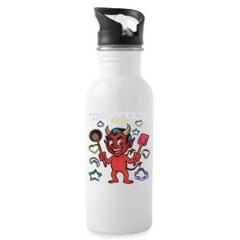 Devil's Kitchen Cooking Devil - Water bottle with straw - white - Right
