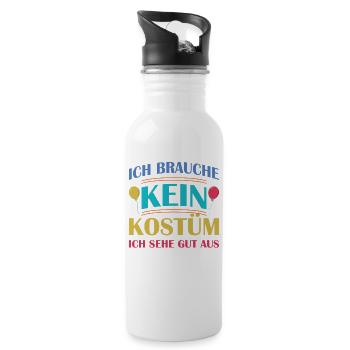 I don't need a costume, I look good - Water bottle with straw - white - Right