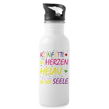 Confetti in the heart Helau in the soul - Water bottle with straw - white - Right