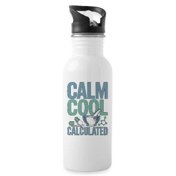 Hospital Pharmacist Calm Cool Calculated Inpatient - Water bottle with straw - white - Right