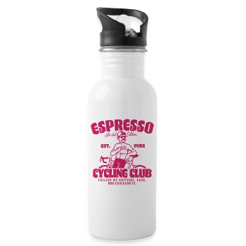 Espresso Cycling Club Rétro Pink - Gourde avec paille intégrée - blanc - Droite