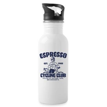 Espresso Cycling Club Vintage Logo - Gourde avec paille intégrée - blanc - Droite