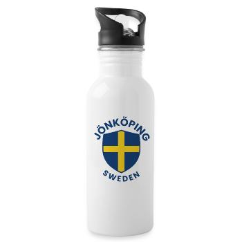 Bouclier de Jönköping Croix suédoise - Gourde avec paille intégrée - blanc - Droite