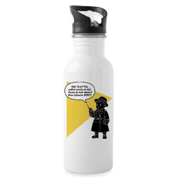 Hello aunt - pick up? Your sister is funny annoying - Water bottle with straw - white - Right