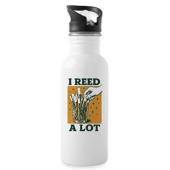 I Reed A Lot | Clarinet Pun - Water bottle with straw - white - Right