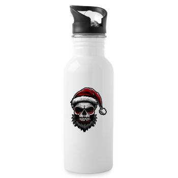 Santa Claus Skull - Water bottle with straw - white - Right