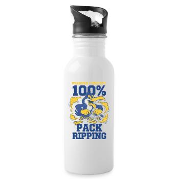 Wochenend-Vorhersage-Pack-Ripping-Karten-Sammler - Trinkflasche mit integriertem Trinkhalm - Weiß - Rechts