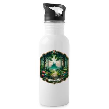 Enchanted path to the castle - Water bottle with straw - white - Right