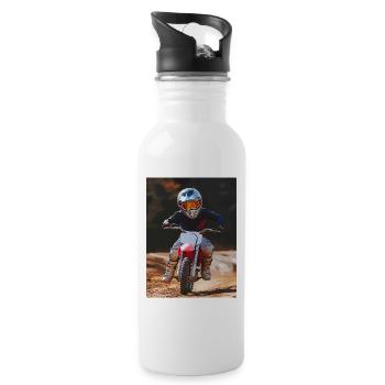 Design artistique des motards tout-terrain - Gourde avec paille intégrée - blanc - Droite