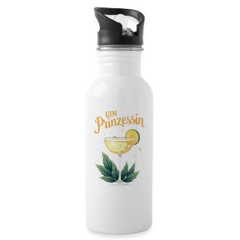 Gin Prinzessin – Queen of Gin & Tonic - Trinkflasche mit integriertem Trinkhalm - Weiß - Rechts