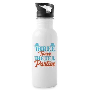 Dad father of three girls daughters - Water bottle with straw - white - Right