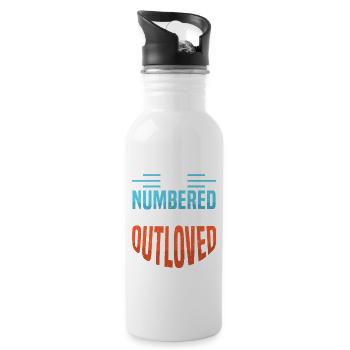 Dad father of three girls daughters - Water bottle with straw - white - Right