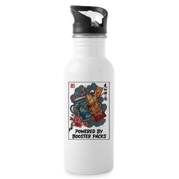 Powered By Booster Packs Trading Card Coffee - Water bottle with straw - white - Right