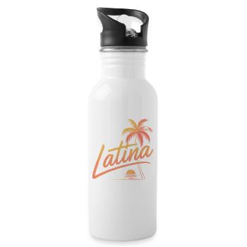 Everything I Love Is Illegal Expensive Or Latina - Water bottle with straw - white - Right